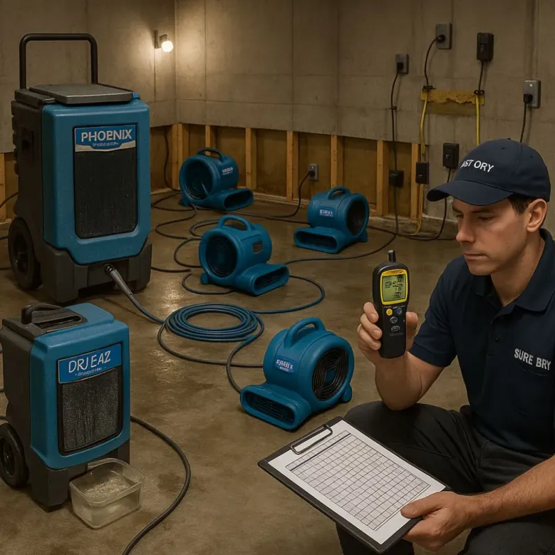 Structural Drying and Dehumidification process in Chapin, SC